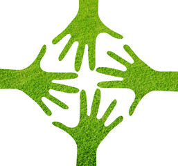 grass emboss hands star logo