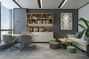 3d render of modern working office