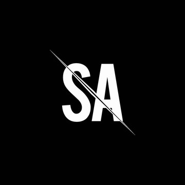 SA logo monogram with slash style design template