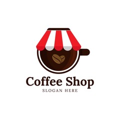 Retro Vintage Coffee Shop Logo with Lettering. Coffee Shop Label with flourish ornaments.