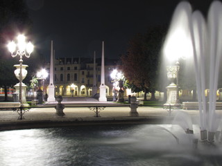 Padova, Italy - October 12th, 2019: Prato della Valle, in Padova, at night. The biggest square in Italy and one of the biggest in Europe, surrounded by a canal of water and by two rings of statues.