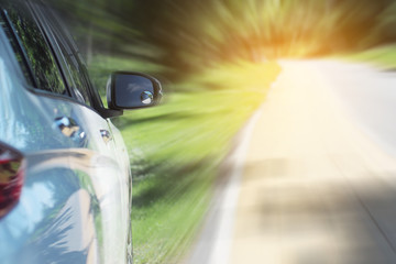 Obraz premium white car on road