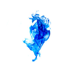 blue flames isolated on white background with clipping part