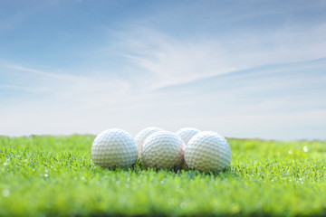 golf ball on sky background