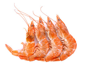 shrimps. Prawns on white background. Seafood