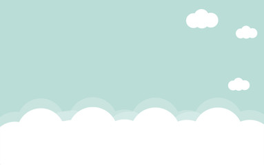 Sky blue background with white clouds vector illustration