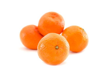 orange tangerines isolated on a white background.
