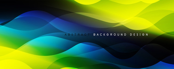 Trendy simple fluid color gradient abstract background with dynamic wave line effect. Vector Illustration For Wallpaper, Banner, Background, Card, Book Illustration, landing page