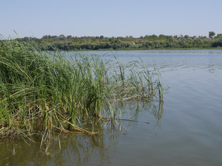 Dniester River in western Ukraine, near the Khotyn castle.