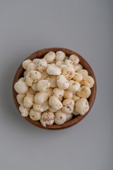 Crispy Lotus pops Seeds or Phool Makhana  served in a bowl