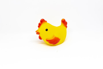 yellow chicken on white background