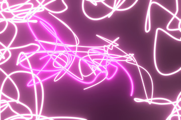 Neon grow lights geometric lines. For graphic design or background. 3D render.