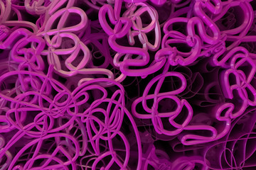 Geometric lines, messy colorful curve for design texture, background. 3D render.