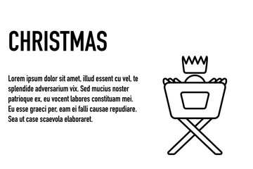 christmas jesus in cradle outline isolated icon