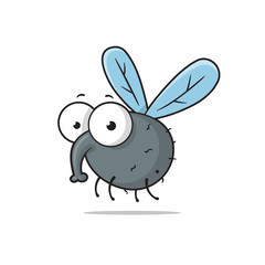 Funny cartoon fly vector illustration