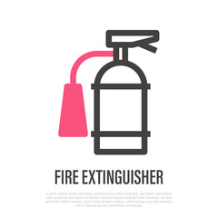 Fire extinguisher thin line icon. Protection equipment. Vector illustration.