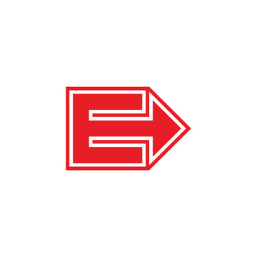 Letter E Geometric Arrow Logo Vector