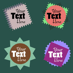 Four colorful postage stamp label templates