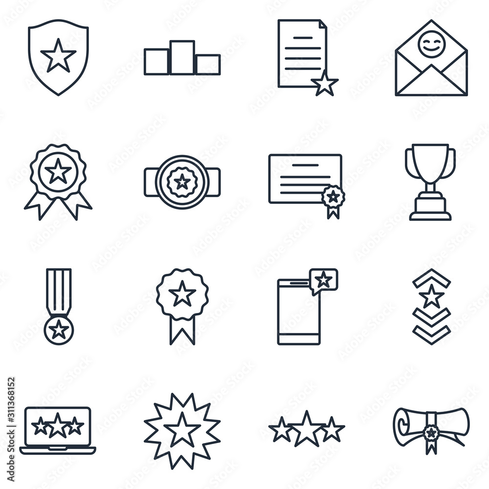 Aufkleber awards set icon template color editable. ranking pack symbol vector sign isolated on white backgroun