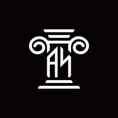 AN monogram logo with pillar style design template