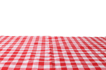 The checkered tablecloth. 