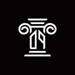 DP monogram logo with pillar style design template