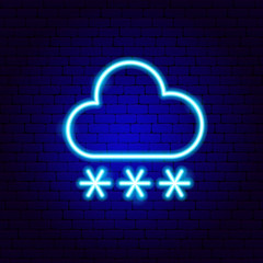 Snowy Cloud Snowflakes Neon Sign