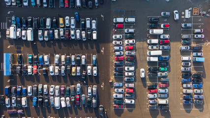 No empty parking lots for cars, aerial view.