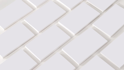 Mockup of business cards at white textured background.