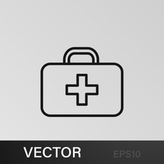 Obraz premium first aid kit icon. Element of safari for mobile concept and web apps illustration. Thin line icon for website design and development, app development on white background