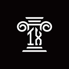 IX monogram logo with pillar style design template