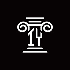 IY monogram logo with pillar style design template