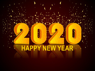 easy to edit vector illustration of Happy New Year 2020 wishes seasonal greeting background