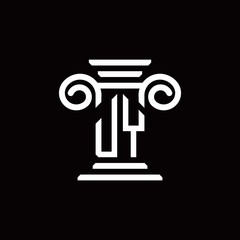 JY monogram logo with pillar style design template