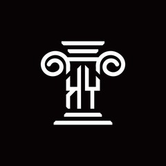 KY monogram logo with pillar style design template