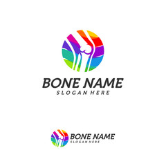 Colorful Bone logo design vector, Knee logo designs template, Creative design concept, logotype element for template