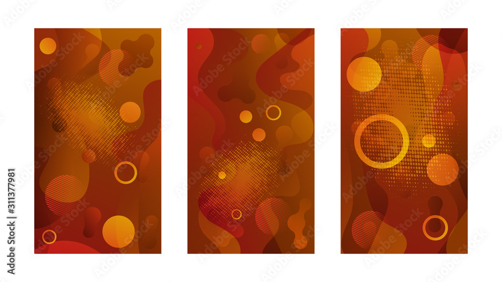 Poster Modern design template with liquid background for paper design. Vector gradient abstract brochure. Abstract blue liquid background. Set of minimal cover templates. Modern gradient shapes composition.