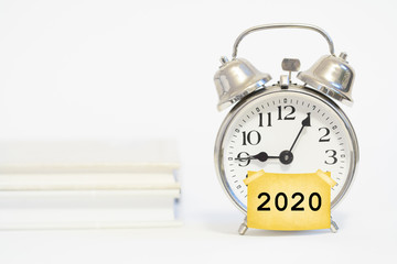 2020 goals flat lay diary on table