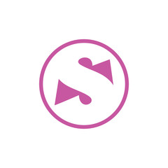 letter s negative space circle logo vector