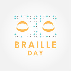 World Braille Day Vector Design Template