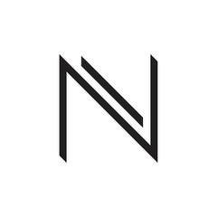 letter ni simple geometric line logo vector