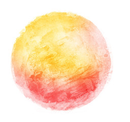 Watercolor circle on white as background