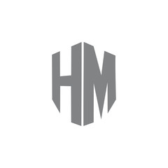 letter hm simple geometric logo vector