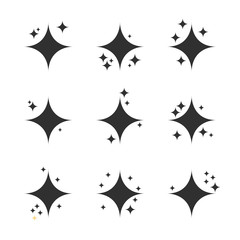 Vector illustration set of stars of different sizes, twinkling constellations for the cartoon