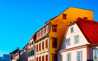 Old Apartment house residential home architecture in Graz reflex