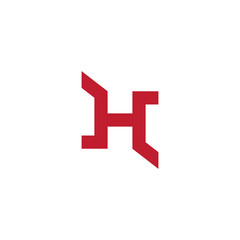 letter hj simple geometric linked logo vector