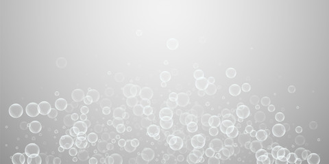 Random soap bubbles abstract background. Blowing b