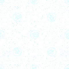 Hand Drawn blue Snowflakes Christmas Seamless Patt