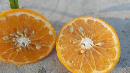 oranges on wooden table