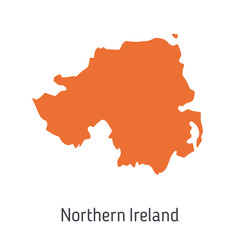 High detailed vector map - United Kingdom of Great Britain and Northern Ireland. Map of Northern Ireland. Silhouette isolated on white background. Vector illustration